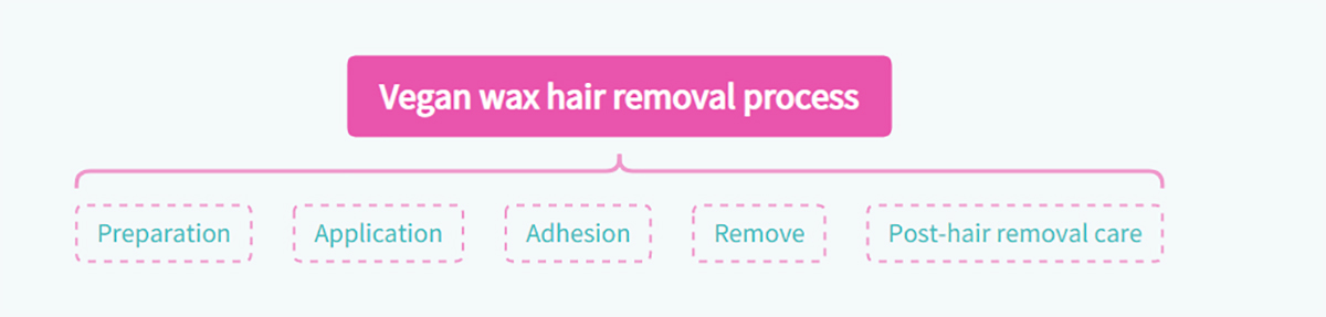 Vegan wax hair removal process